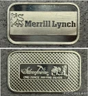 Merrill Lynch Silvertowne Reverse Silver .999 1 oz Bar Vintage Rare