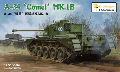 VESPID VS720004 1/72 scale A-34 'Comet' MK.1B Plastic Model BONUS:Metal Barrel