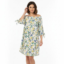 Old Navy Bird Print Dress Size Medium Off Shoulder Relaxed Beachy Resort