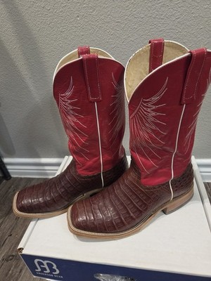 Anderson Bean S3014 Men's Western Boots Tobacco Caiman Belly, Size 13 D