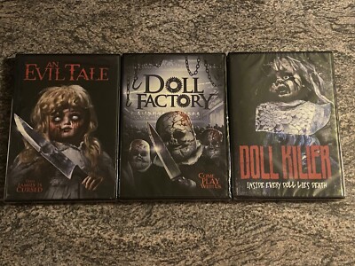 3 Killer Dolls Horror DVD Lot! An Evil Tale, Doll Factory, Doll Killer BRAND NEW