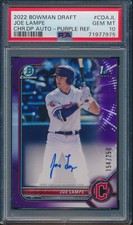 PSA 10 JOE LAMPE AUTO 2022 Bowman Chrome Draft PURPLE REFRACTOR /250 RC GEM MINT