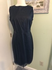 Tahari Black Pleather Dress , Size 16