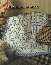 NEW FOLK HEART AFGHAN ANNIE'S CROCHET QUILT  AFGHAN CLUB PATTERN INSTRUCTIONS