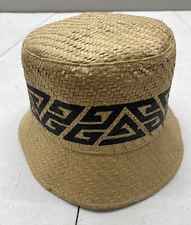 ASOS Woven Tan Black Bucket Hat Size S-M New