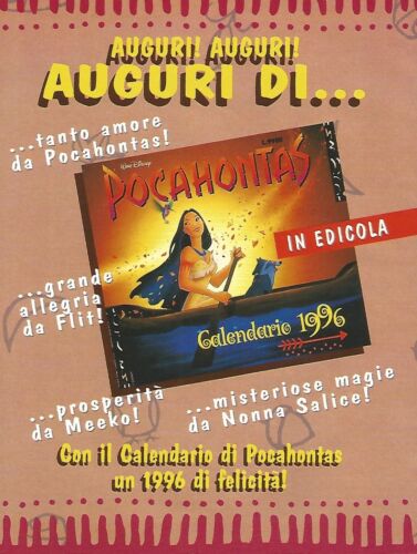 X0866 Calendario di Pocahontas - Pubblicità del 1995 - Vintage advertising - Foto 1 di 1