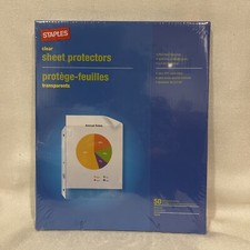 Staples Clear Sheet Protectors- 50 Top Loading Sheets- 10519, PVC FREE