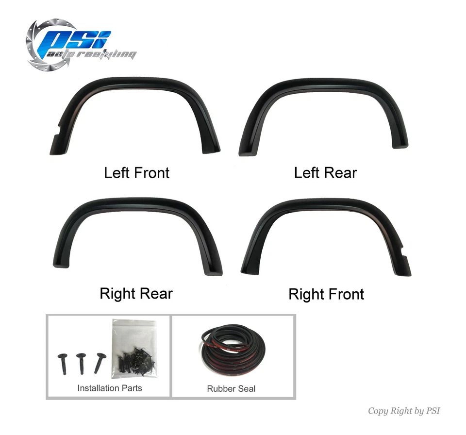 Extension Fender Flares 81-93 Fits Dodge D250 6'5" and 8', Ramcharger, Paintable - Image 2 of 4