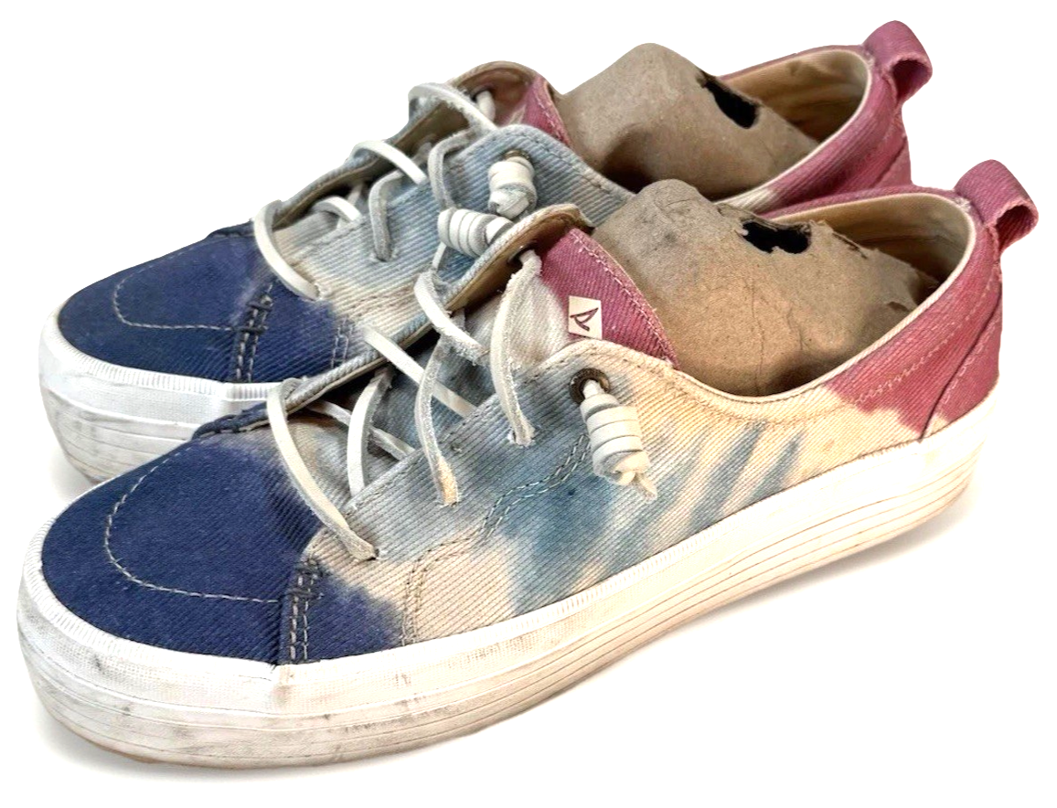 SAOLA SPERRY Sneakers Donna Taglia 8 US Vibes SUOLA SPESSA OCEAN SHORE TIE DYE Blu Rosa