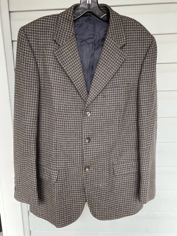 ABRIGO TARTÁN MASSIMO DUTTI HECHO A MANO DE GRAN TAMAÑO LANA CUADROS RARO Talla 48/38 Foto 2 de 4