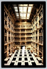 George Peabody Library Interior Postcard Baltimore MD Johns Hopkins University
