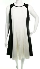 MYNT 1792 Womens 134030 Black/White Sleeveless A-Line Dress Size 18