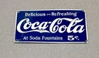 VINTAGE 12” COKE COLA SODA PORCELAIN SIGN CAR GAS OIL TRUCK MOTORCYCLE