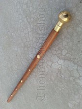 Mini 24" Brass Designer Victorian Collector's Walking Stick Vintage Cane Wooden