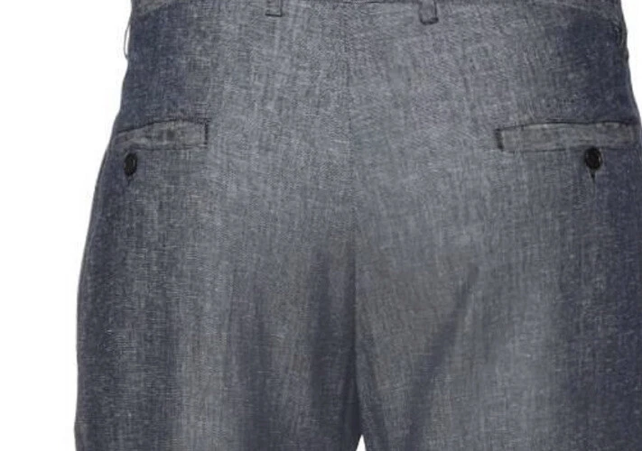 Pantalones informales Daniele Alessandrini azul gris para hombre mezcla de lino talla US 38 EU 54 Foto 2 de 4