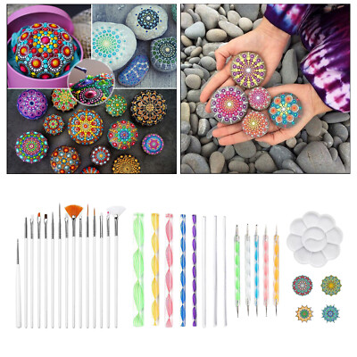 33pcs / set Mandala Dotting Tools Rock Painting Kits Dot Art Pen Paint Schablone