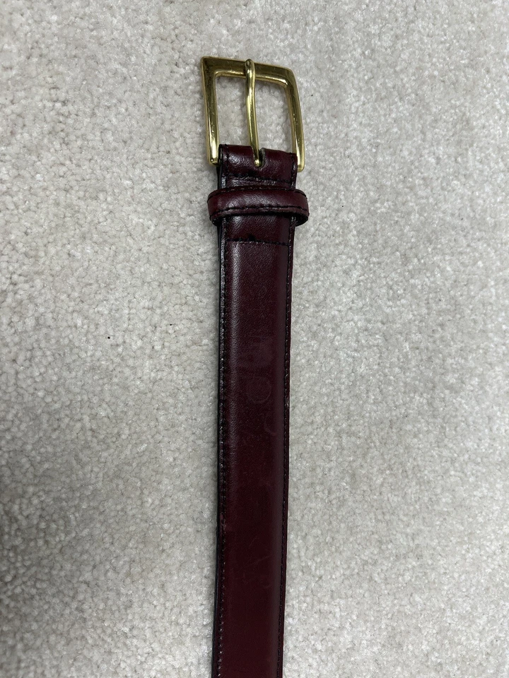 Cinturón Savile Row para Hombres 36 Marrón Cuero Genuino Latón Hebilla Ajustable Hecho en EE. UU. Foto 4 de 4