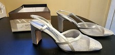 Nina Marden Womens Heels Shimmery Silver Sz 6m