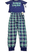 Max  Olivia Holiday Awesome 2 Piece Pajama Set, Unisex M 7/8 Plaid NWT