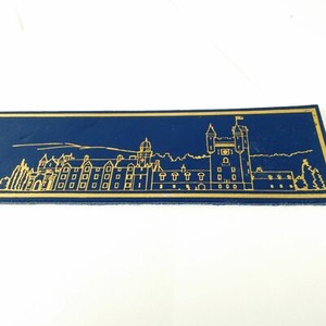 Balmoral Castle Blue Golden Leather Bookmark