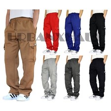 UX NEW MEN'S PREMIUM FLEECE CARGO SWEATPANTS HEAVYWEIGHT S-6XL
