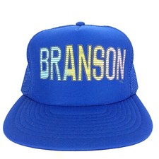 Vtg 90s Branson Missouri Cap Country Music Logo Mesh Foam Snap Back Trucker Hat