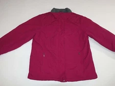 L.L. Bean Women's Fleece Lined Jacket Size Large Raspberry Red Zipper Front L