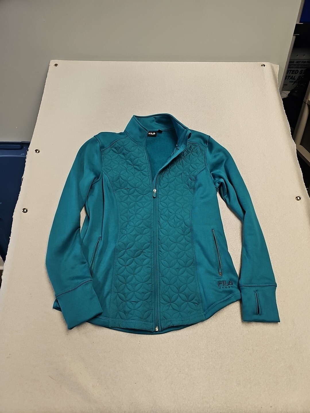 FILA SPORT Giacca Donna Trapuntata Activewear Verde RN#73277 Taglia Large