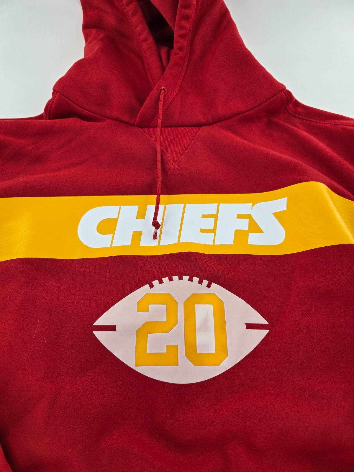 SACAI X NIKE Felpa con cappuccio Nike NFL Kansas City Chiefs On Field Team Issued taglia L #20 rossa