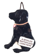 Smokey Mountain Pottery Black Lab Dog Ceramic Wall Plaque VTG 1994