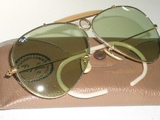 62MM VINTAGE B L RAY-BAN GREEN CHANGEABLES PHOTOCHROMIC AVIATOR SUNGLASSES