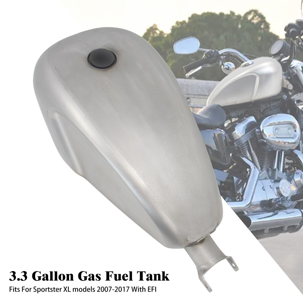 Motorcycle 12.5L 3.3 Gallon Gas Fuel Tank Fit For Harley Sportster