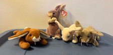 Ty Beanie Baby Bunny Lot   Ears, Nibbly, Nibbler, Springy Tagged w/ Protector 