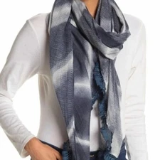 NEW - Vince Camuto Ombre Fringe Tassel Scarf, Wrap or Swim Cover - Ink, 30"x72"