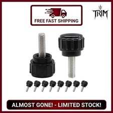Knurled Thumb Screw M4 x 10mm Black 304 Stainless Steel 10 Pcs