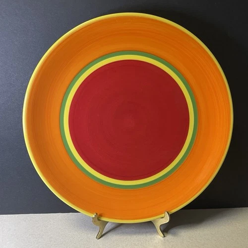 Dansk Caribe Aruba Handpainted Dinner Plates Orange Red - Set of 2