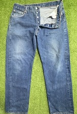 Vintage Levi's 501 Jeans Mens 35x30 Blue Button-Fly Dark Wash Made In Mexico Y2K