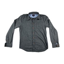 Ben Sherman Mens Size M Button Down Shirt Gray 100% Cotton