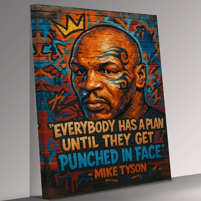 Mike Tyson Plan Zitat Graffitti Stil Leinwandbild Wandbild Bild
