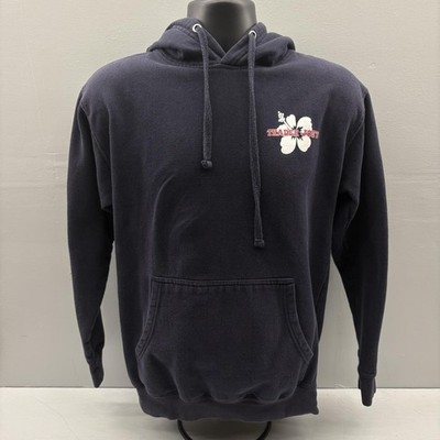 Trader Joe's Hoodie Sweatshirt Mens Small Navy Blue Hibiscus Logo