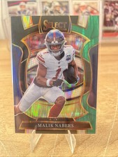 2025 Panini Select - Concourse Malik Nabers #94 Black & Green Shock Prizm