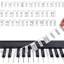 Piano Keyboard Stickers 88 Key Silicone Removable Note Labels for Learning