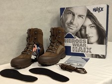 British Army HAIX Desert High Liability Combat Suede Boots - Brown - New & Boxed