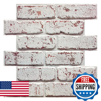 COMSTICKC 3D Faux Brick Wall Panel Peel and Stick, 10 Pcs 12''X12'' Small Size Bri