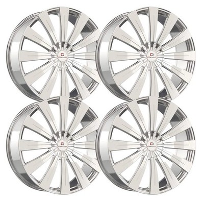 (Set-4) Cavallo CLV-49 26x9.5 6x135 25mm Nano Chrome Wheels Rims 26 Inch