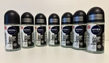 NIVEA Black and White Invisible 72 Hours Men's Deodorant Roll - 50ml, Pack of 7