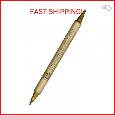 Kuretake Zig Memory System Twin Marker, Writer Metallic Colors, Gold (MS-8400-10