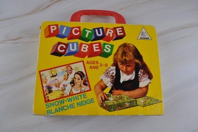 Vintage Eichhorn Kids Toy Puzzle Wooden Fairytales Picture Cubes with Case