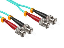 1m OM3 ST to ST UPC Duplex Corning Fiber Optic Cable Multimode 50/125 LSZH/OF...