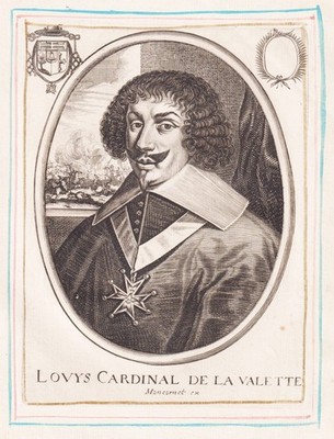 Louis de Nogaret de la Valette Kardinal Erzbischof Kupferstich Portrait 1650